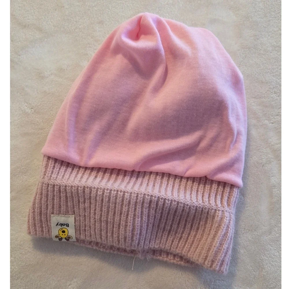 Baby Deer Antler Winter Hat Pink Knit‎ Infant Beanie Baby